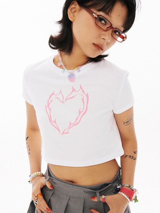 BN Heart Crop T-shirt [Pink]