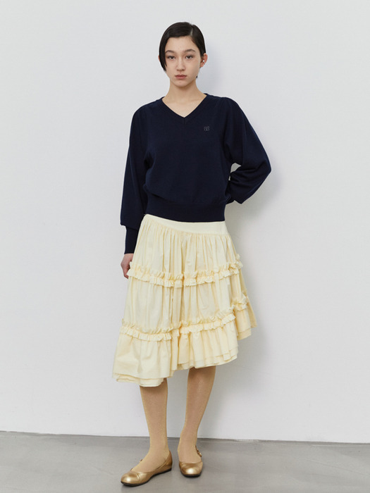 FRILL MIDI SKIRT (LEMON)