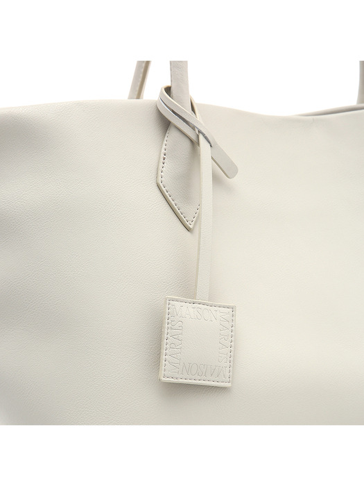 Cabas Leather Bag, Ivory