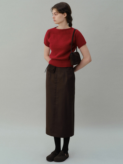 lip pencil skirt (brown)