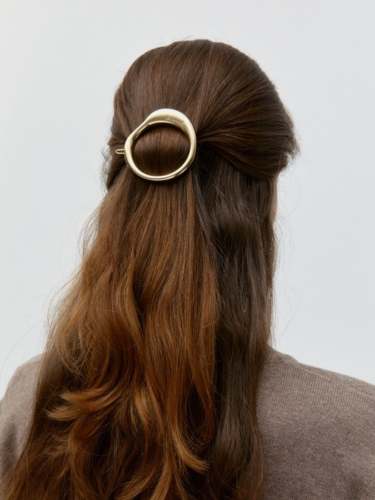 metal hair pin - gold satin