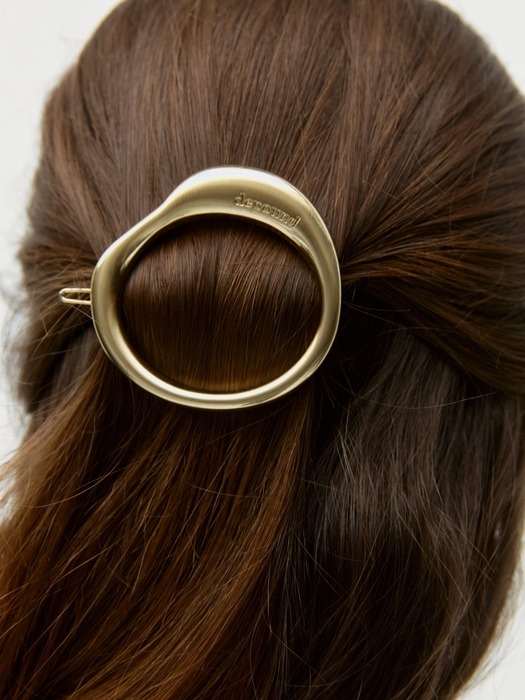 metal hair pin - gold satin