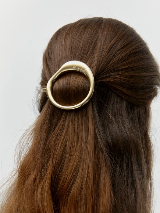 metal hair pin - gold satin