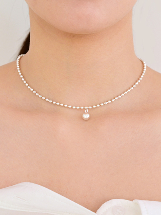 24 Two ball daily Necklace-silver925