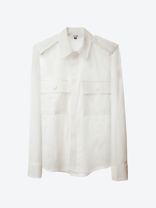 Solid Safari Shirt[White(UNISEX)]_UTS-FS76