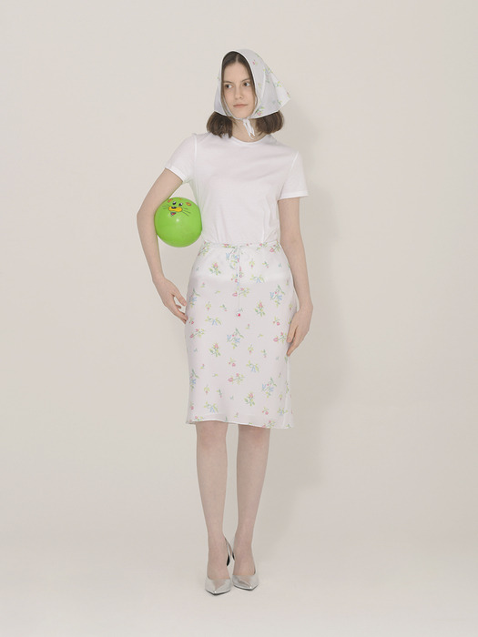 Cross-stitch Floral Print Skirt