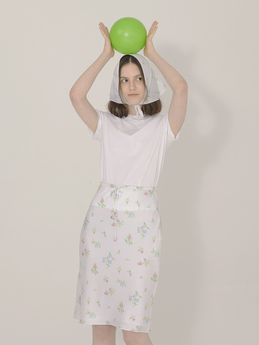Cross-stitch Floral Print Skirt