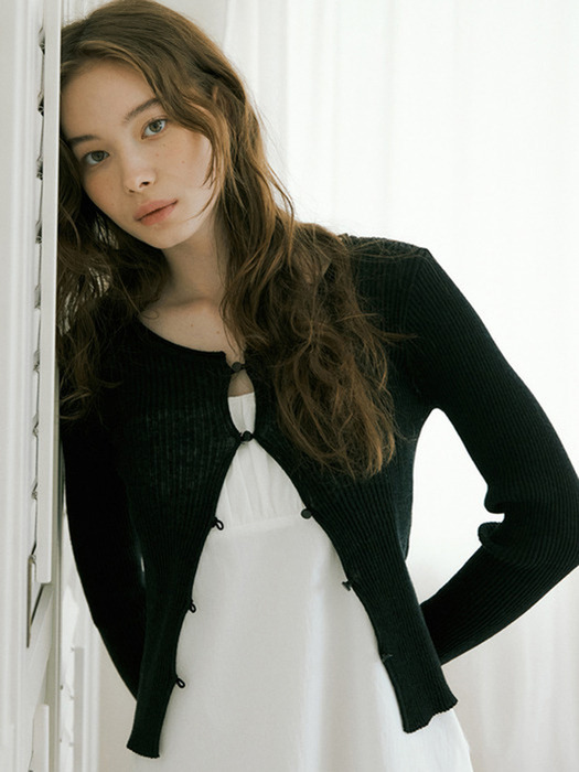 [3color] 200 see-through knit cardigan