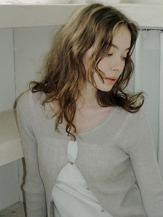 [3color] 200 see-through knit cardigan