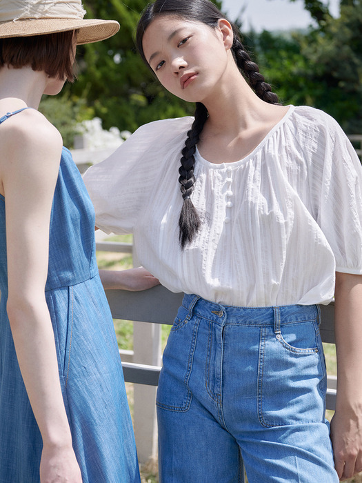 24N summer lovesome blouse [WH/ST]