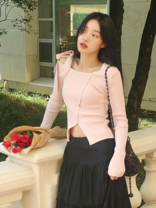 MARY Cutout Knit Top(메리)_LIGHT PINK