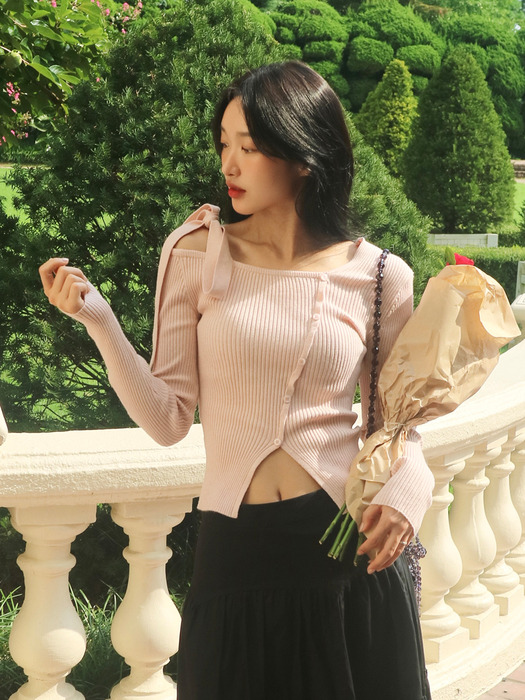 MARY Cutout Knit Top(메리)_LIGHT PINK