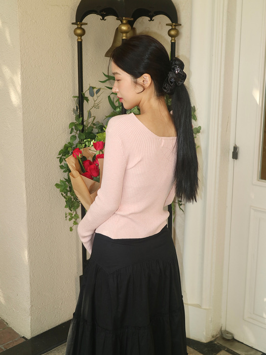 MARY Cutout Knit Top(메리)_LIGHT PINK