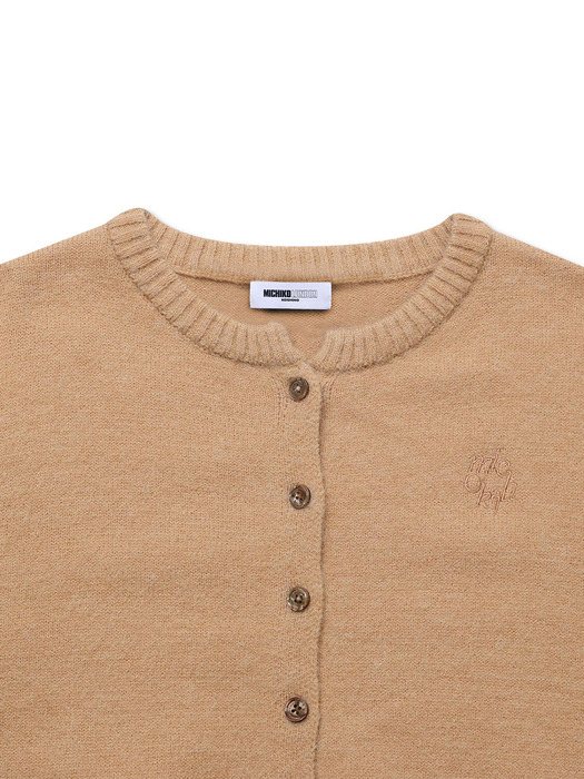 BASIC WOOL KNIT CARDIGAN WARM BEIGE