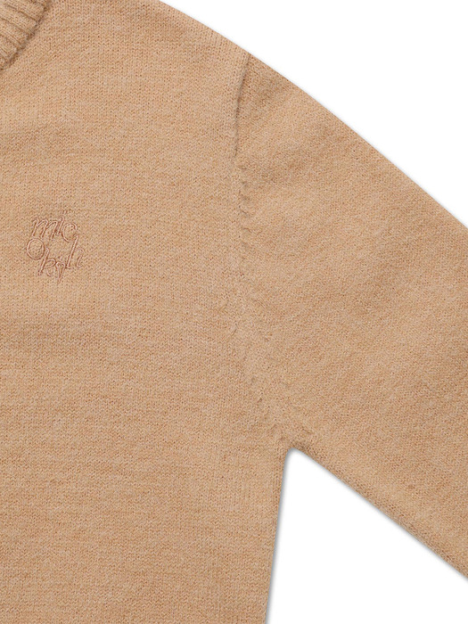 BASIC WOOL KNIT CARDIGAN WARM BEIGE