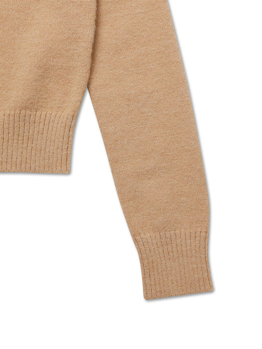 BASIC WOOL KNIT CARDIGAN WARM BEIGE