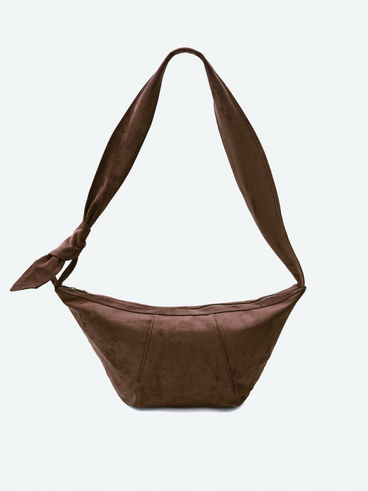 suede sling bag_brown