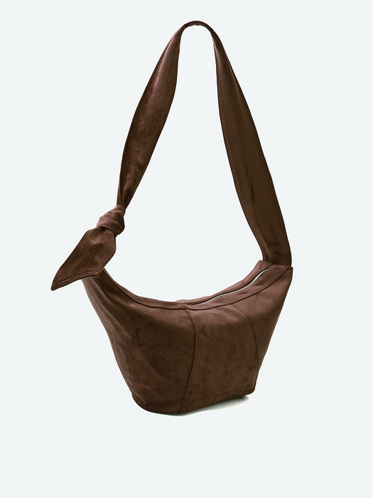 suede sling bag_brown