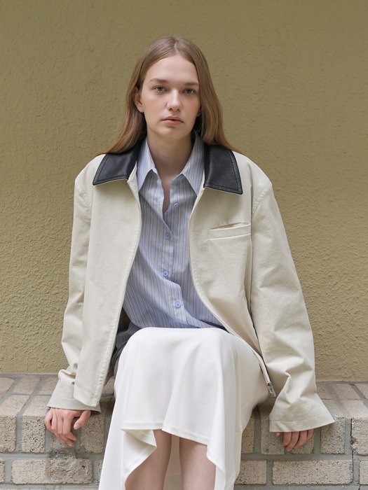 CORDUROY ZIP-UP JACKET  / IVORY