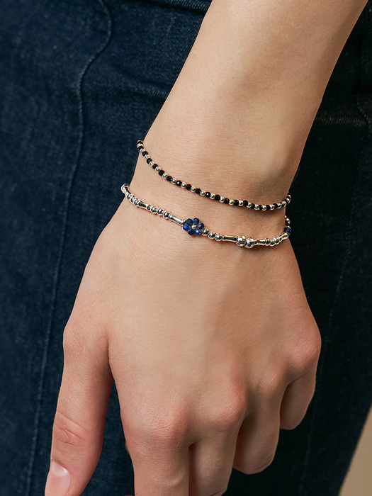 [sv925] crystal flowers bracelet