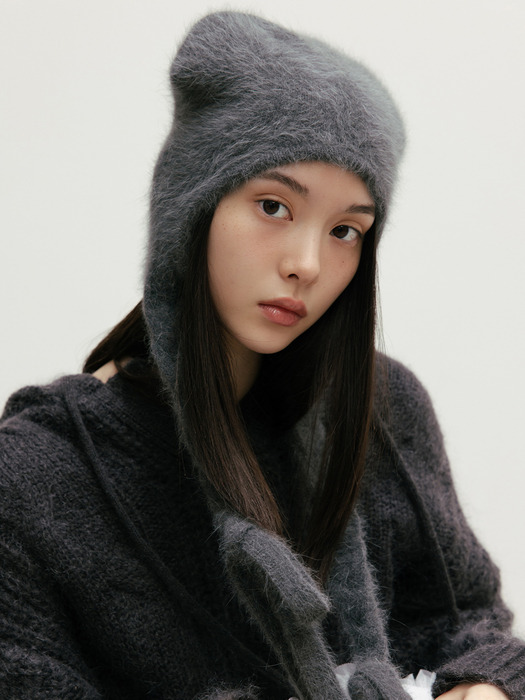 TWIST ANGORA KNIT BEANIE_TT4W302CH