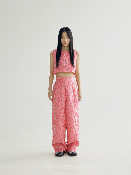 RIBBON BLOUSE -_PINK