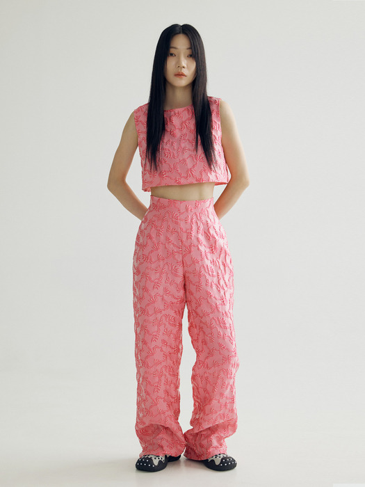 RIBBON BLOUSE -_PINK