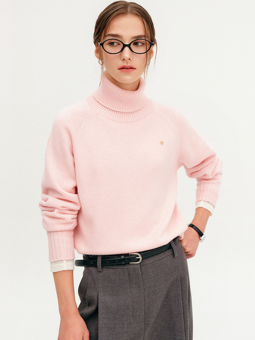 로모 터틀넥 울 니트_핑크 / LOMO TURTLENECK WOOL KNIT_PINK