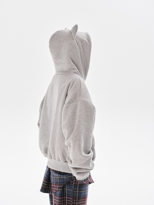 Cuddle over fit cat hoodie_MELANGE