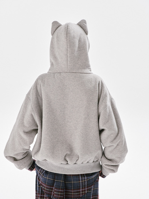 Cuddle over fit cat hoodie_MELANGE