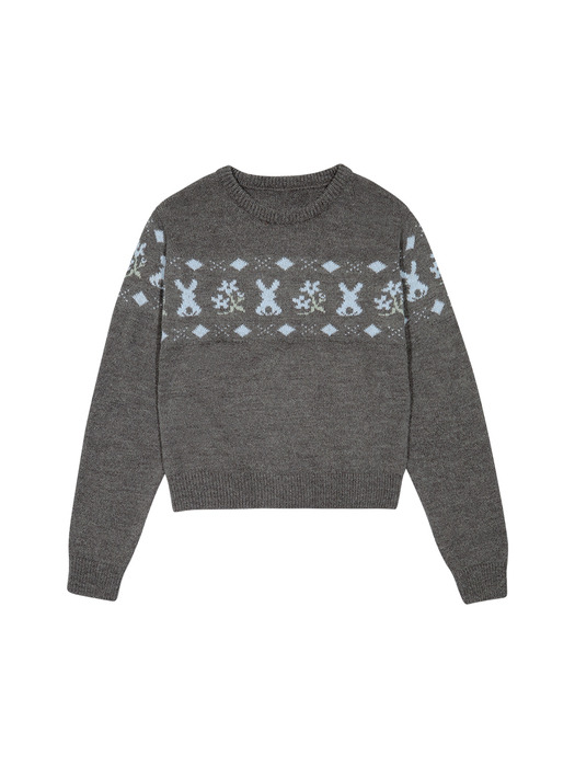 RABBIT WOOL SWEATER (GREY)