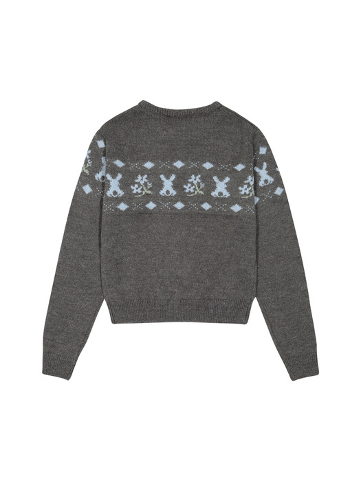 RABBIT WOOL SWEATER (GREY)