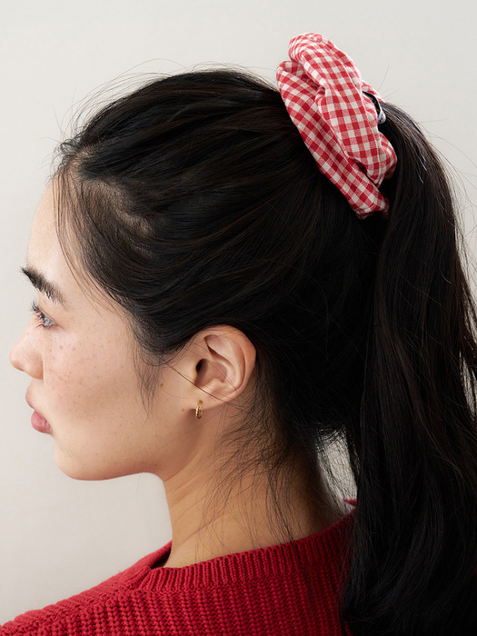 ginghamcheck hair scrunchie - 2color