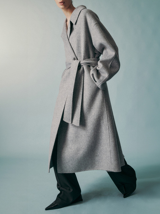 CAMEL SILK BLEND COAT GRAY