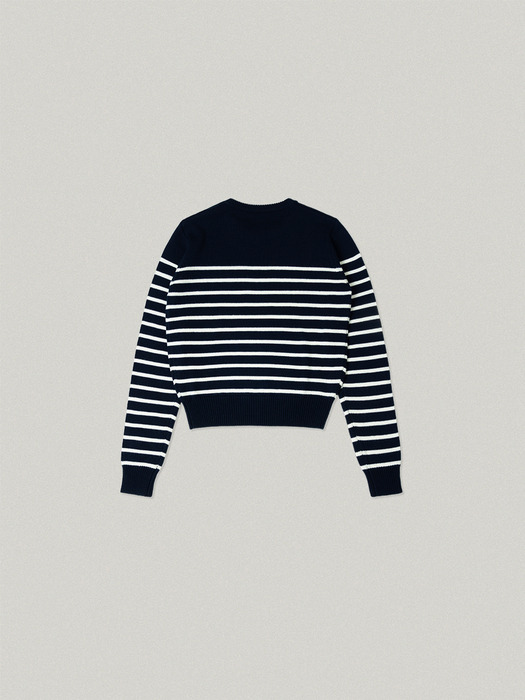 KRONE STRIPE KNIT [NAVY IVORY]