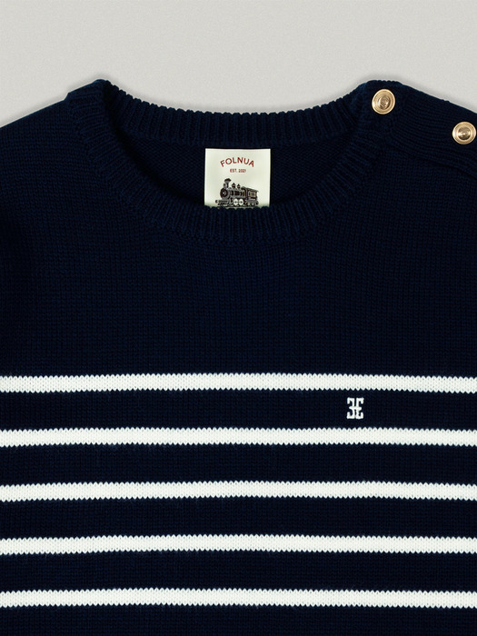 KRONE STRIPE KNIT [NAVY IVORY]