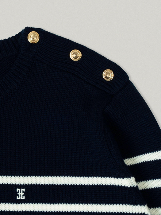 KRONE STRIPE KNIT [NAVY IVORY]