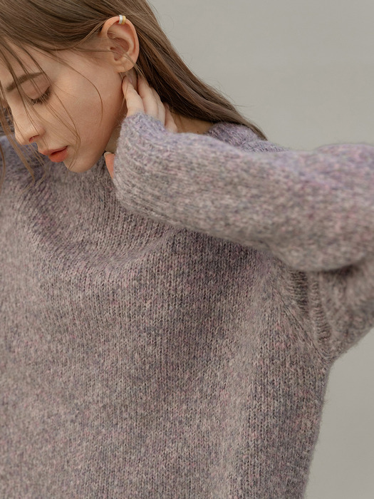 FLAT MIX KNIT PULLOVER (PINK)