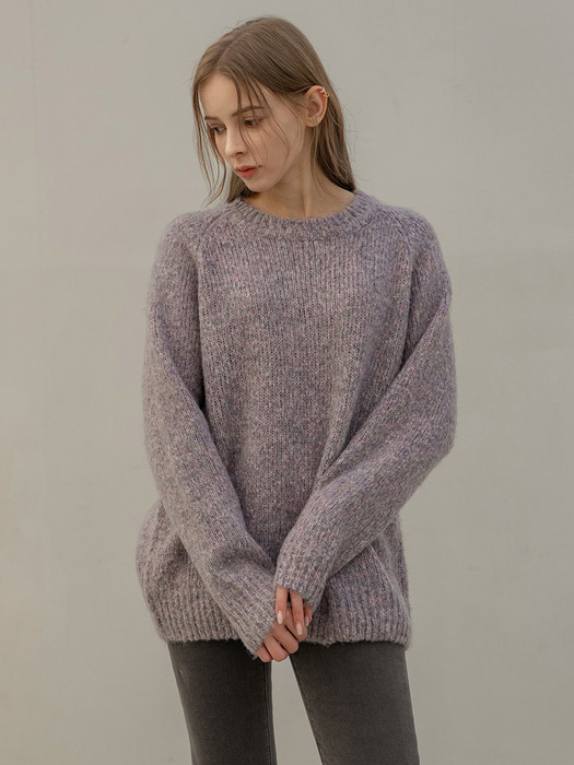 FLAT MIX KNIT PULLOVER (PINK)