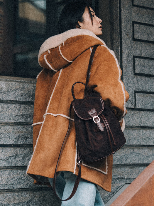 A SUEDE BACKPACK_BROWN