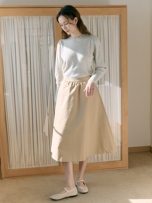 Flared Midi Skirt_2color