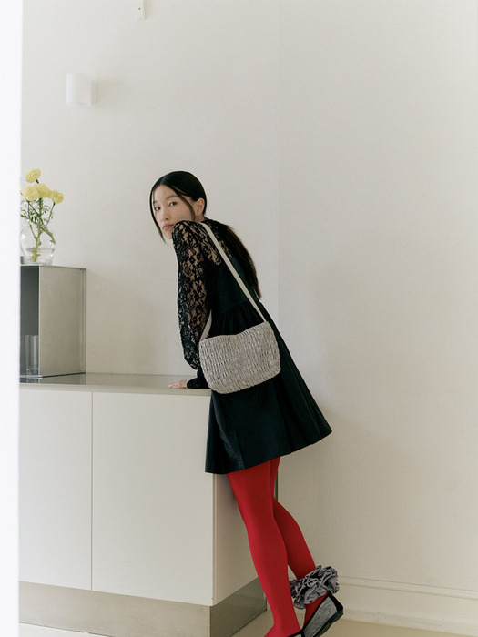 Millie Bag Ruched Silver - Image 4