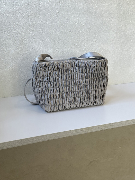 Millie Bag Ruched Silver - Image 1