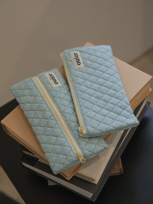 ouior flat pencil case - quilting sky (topside zipper)