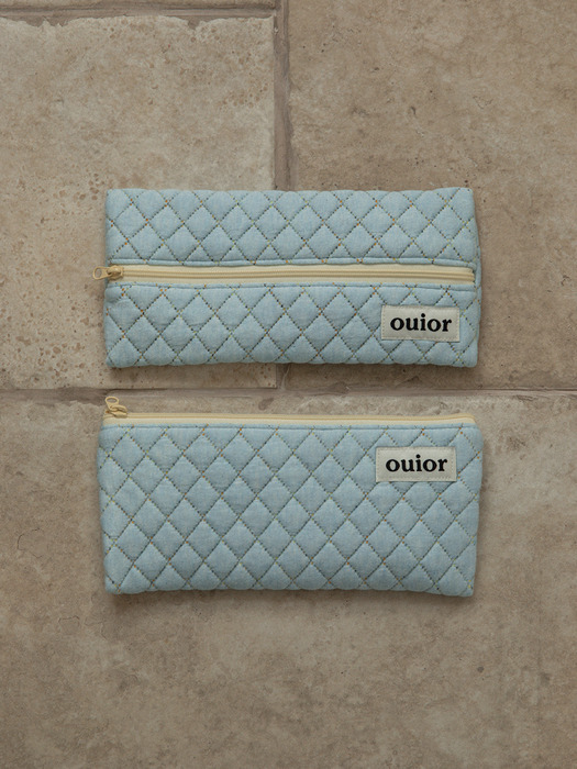 ouior flat pencil case - quilting sky (topside zipper)