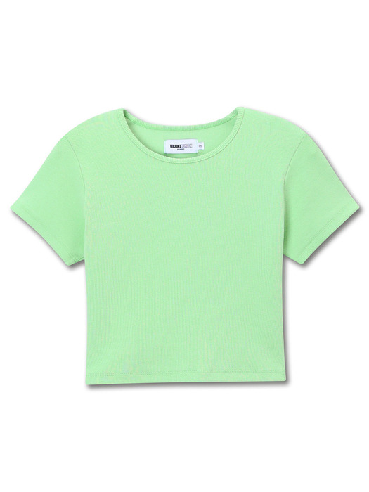 ESSENTIAL RIBBED CROP TOP MINT GREEN