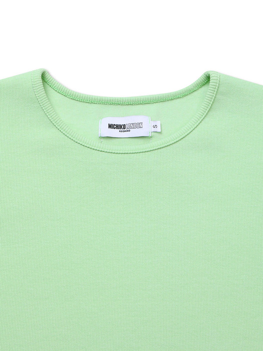 ESSENTIAL RIBBED CROP TOP MINT GREEN