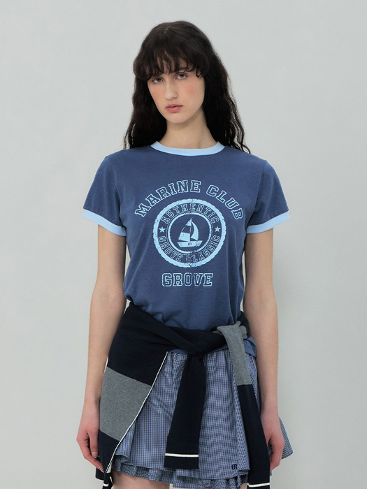 ★2025SS新作★GROVE★GROVE MARINE RINGER T-SHIRT 그로브]25SS GROVE MARINE RINGER T-SHIRT (BLUE)