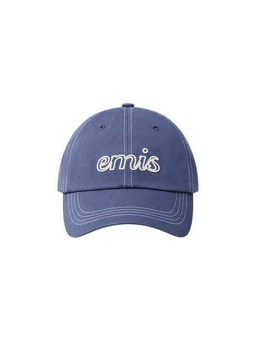 ★EMIS★ LETTERING LOGO WHITE STITCH BALL CAPNAVY m1037_1477 WHITE STITCH BALL CAP-NAVY - EMIS