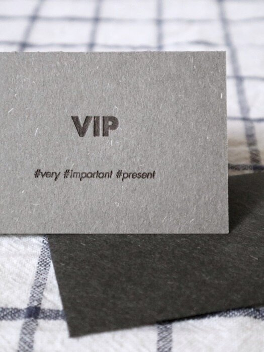 VIP 브이아이피 레터프레스 카드